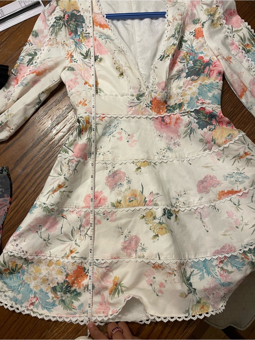 Floral Ruffled V-Neck Blouse in Soft Pastels - Picture 2 of 3